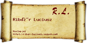 Ribár Luciusz névjegykártya